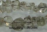 CNG366 15.5 inches 10*20mm faceted nuggets smoky quartz beads