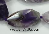 CNG483 15.5 inches 20*32mm twisted & faceted nuggets amethyst beads