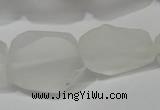 CNG5112 15.5 inches 14*20mm - 18*25mm freeform matte white crystal beads