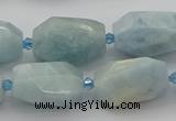CNG5228 15.5 inches 12*16mm - 15*25mm faceted nuggets aquamarine beads