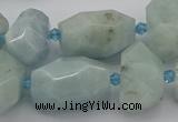 CNG5230 15.5 inches 12*16mm - 15*25mm faceted nuggets aquamarine beads