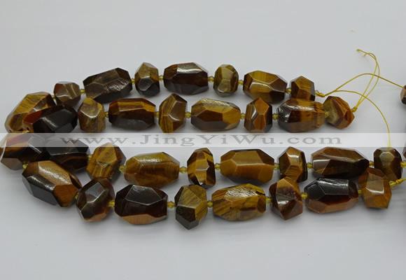 CNG5238 13*18mm - 18*30mm faceted nuggets yellow tiger eye beads