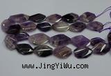 CNG5264 20*30mm - 22*35mm faceted freeform dogtooth amethyst beads