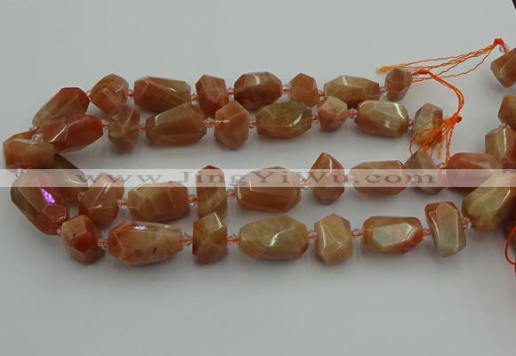 CNG5305 15.5 inches 12*16mm - 15*20mm faceted nuggets moonstone beads