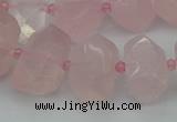 CNG5367 15.5 inches 12*16mm - 15*20mm faceted nuggets rose quartz beads