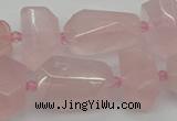 CNG5372 15.5 inches 12*16mm - 18*25mm faceted nuggets rose quartz beads