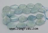 CNG5375 15.5 inches 20*30mm - 35*45mm faceted freeform aquamarine beads