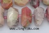 CNG5382 15.5 inches 10*14mm - 15*25mm faceted nuggets pink opal beads