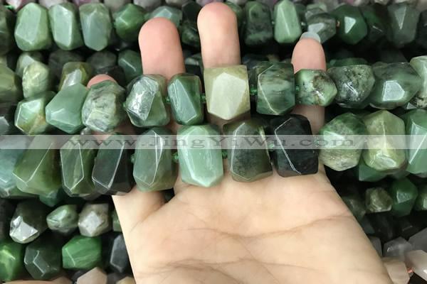 CNG5440 12*16mm - 15*20mm faceted nuggets Canadian jade beads