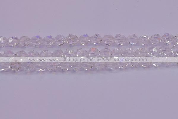 CNG5472 15.5 inches 8mm faceted nuggets white crystal beads