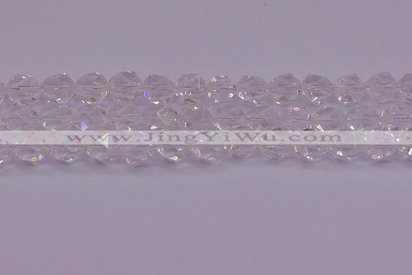 CNG5474 15.5 inches 12mm faceted nuggets white crystal beads