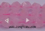 CNG5483 15.5 inches 10mm faceted nuggets rose quartz beads