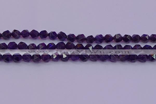 CNG5493 15.5 inches 10mm faceted nuggets amethyst gemstone beads