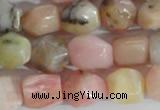 CNG556 15.5 inches 8*10mm nuggets pink opal gemstone beads