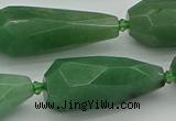 CNG5615 15*35mm - 18*45mm faceted teardrop green aventurine beads