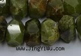 CNG5625 15.5 inches 10*14mm - 13*18mm faceted nuggets green garnet beads