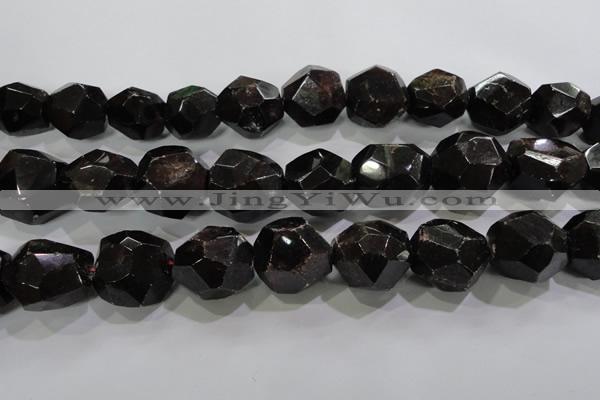 CNG564 15.5 inches 20*22mm faceted nuggets red garnet beads