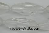 CNG5647 15.5 inches 15*35mm - 18*40mm faceted rice white crystal beads