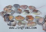 CNG5677 30*40mm - 35*45mm faceted freeform pink botswana agate beads