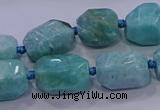 CNG5729 12*16mm - 13*18mm faceted nuggets amazonite beads