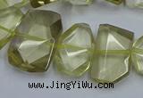 CNG5773 15.5 inches 12*16mm - 15*20mm faceted freeform lemon quartz beads