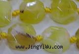 CNG5811 15.5 inches 10*12mm - 10*14mm faceted freeform yellow opal beads