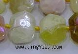 CNG5812 15.5 inches 10*14mm - 12*16mm faceted freeform yellow opal beads