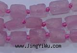 CNG5901 4*6mm - 6*10mm nuggets rough Madagascar rose quartz beads