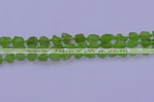 CNG5904 15.5 inches 4*6mm - 6*10mm nuggets rough olive quartz beads