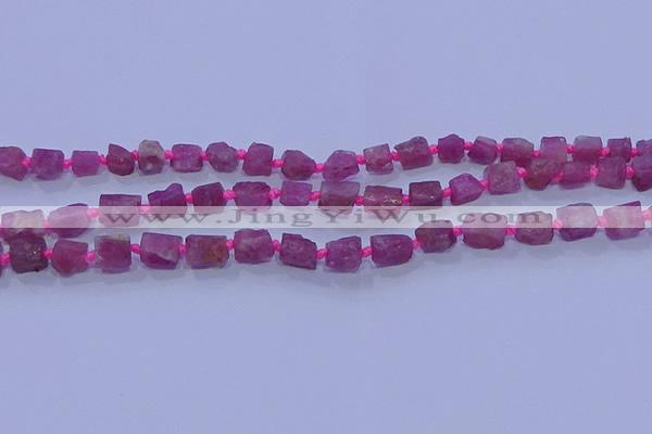 CNG5912 15.5 inches 4*6mm - 6*10mm nuggets rough pink tourmaline beads