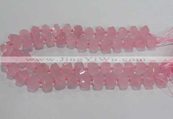 CNG6013 15.5 inches 10*14mm - 12*16mm faceted nuggets white jade beads