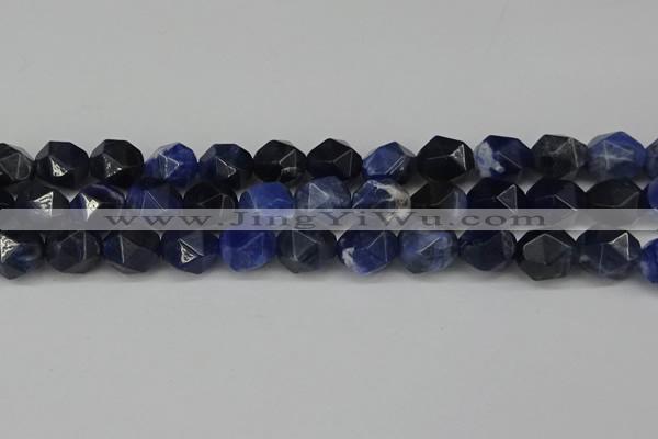 CNG6037 15.5 inches 12mm faceted nuggets sodalite gemstone beads