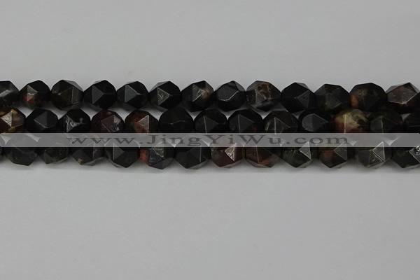 CNG6048 15.5 inches 12mm faceted nuggets plum blossom jade beads