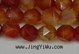 CNG6087 15.5 inches 8mm faceted nuggets red agate beads
