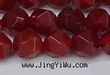 CNG6088 15.5 inches 8mm faceted nuggets red agate beads