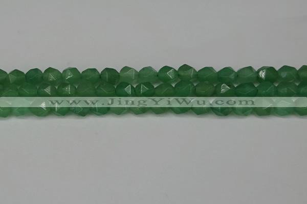 CNG6101 15.5 inches 8mm faceted nuggets green aventurine beads