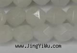 CNG6113 15.5 inches 8mm faceted nuggets white jade beads