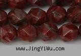 CNG6123 15.5 inches 8mm faceted nuggets brecciated jasper beads