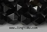 CNG6160 15.5 inches 10mm faceted nuggets black agate beads