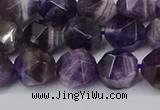 CNG6165 15.5 inches 10mm faceted nuggets dogtooth amethyst beads
