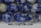 CNG6178 15.5 inches 10mm faceted nuggets blue spot stone beads