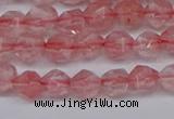 CNG6260 15.5 inches 6mm faceted nuggets cherry quartz beads