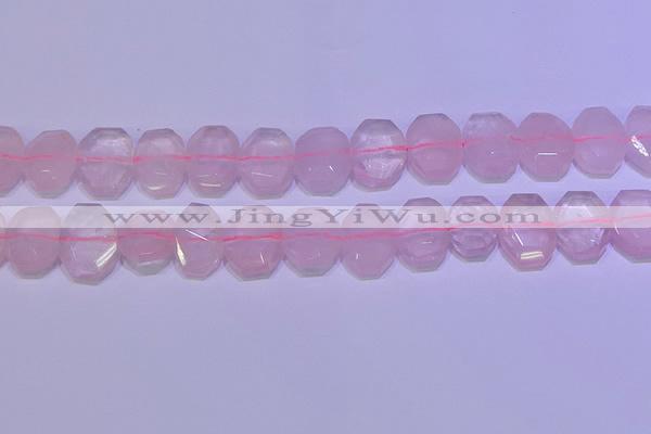 CNG6301 15.5 inches 13*18mm - 15*20mm faceted freeform rose quartz beads