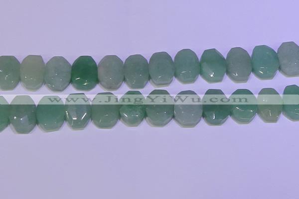 CNG6310 13*18mm - 15*20mm faceted freeform green aventurine beads