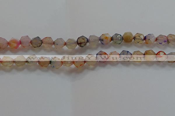 CNG6502 15.5 inches 10mm faceted nuggets agate beads wholesale
