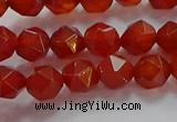 CNG6504 15.5 inches 6mm faceted nuggets red agate beads