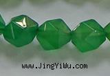 CNG6515 15.5 inches 12mm faceted nuggets green agate beads
