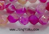 CNG6521 15.5 inches 8mm faceted nuggets line agate beads