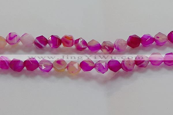 CNG6523 15.5 inches 12mm faceted nuggets line agate beads
