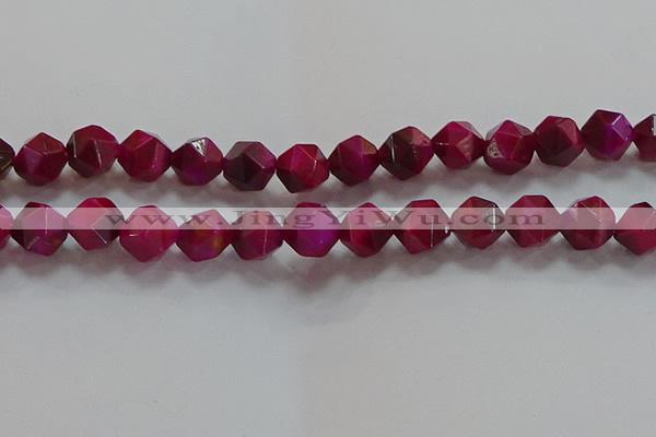 CNG6537 15.5 inches 12mm faceted nuggets red tiger eye beads